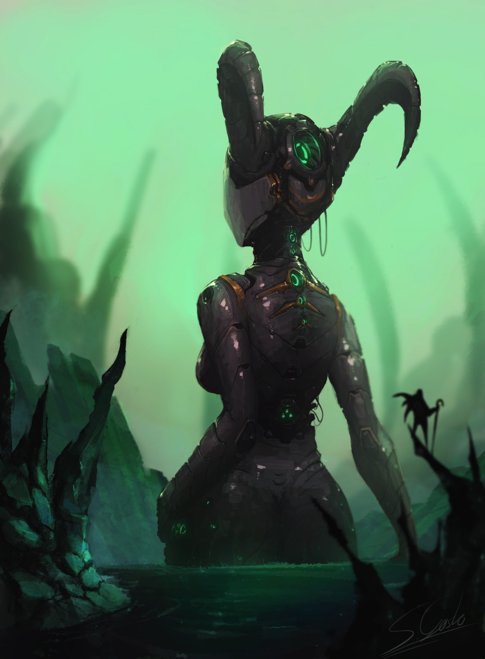 ábra, fantasy art, zöld, mitológia, sötétség, screenshot, kitalált karakter