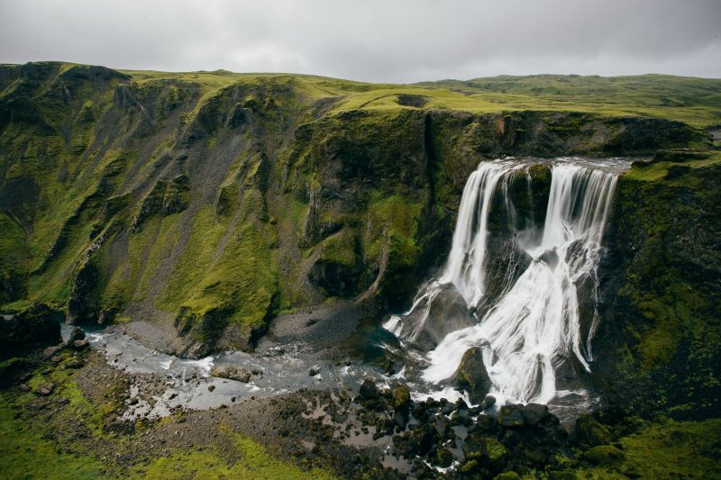 landscape, waterfall, water, rock, nature, coast landscape, waterfall, water, rock, nature, coast