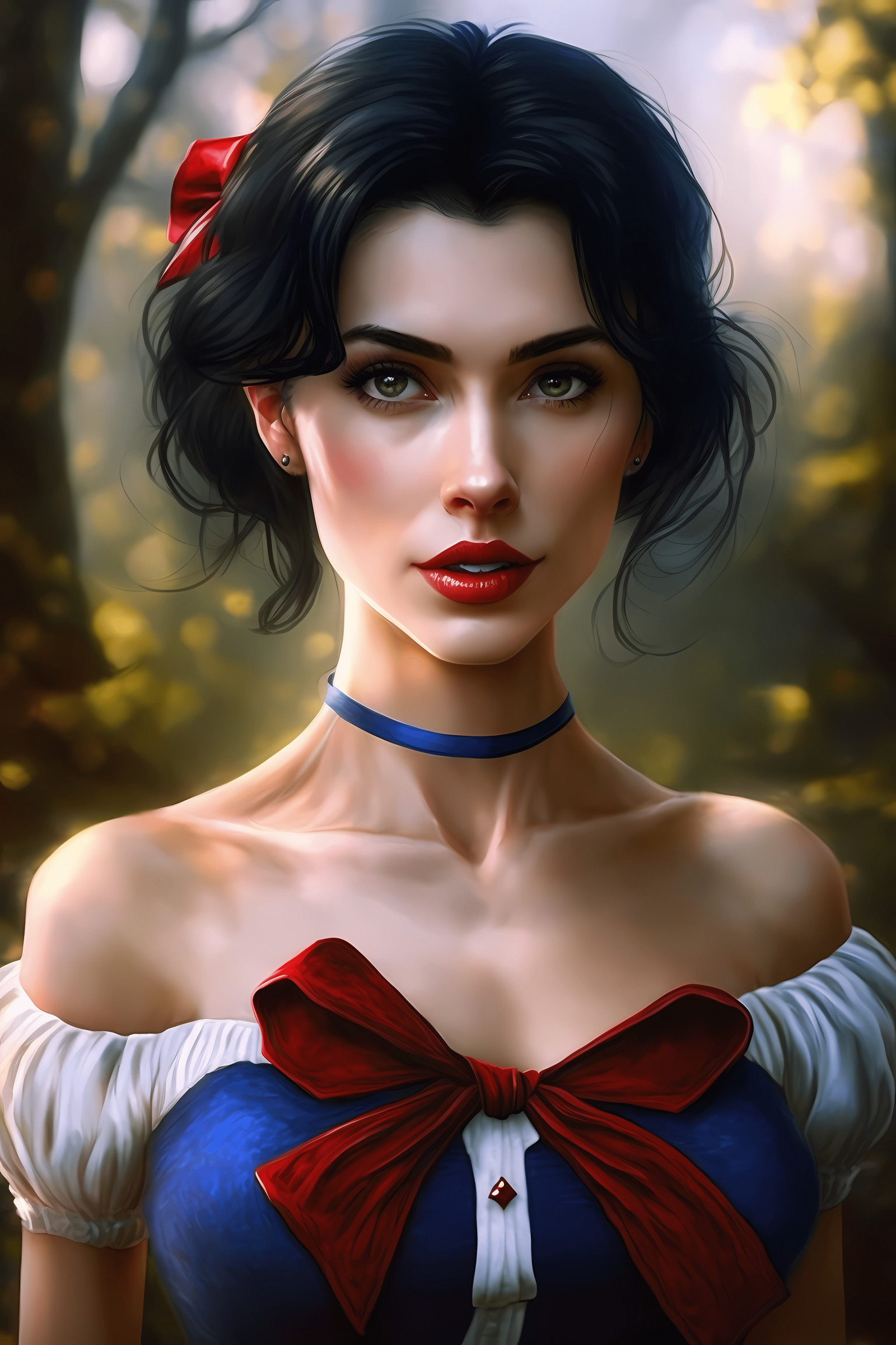 Wallpaper women, face, portrait, artwork, fan art, digital art