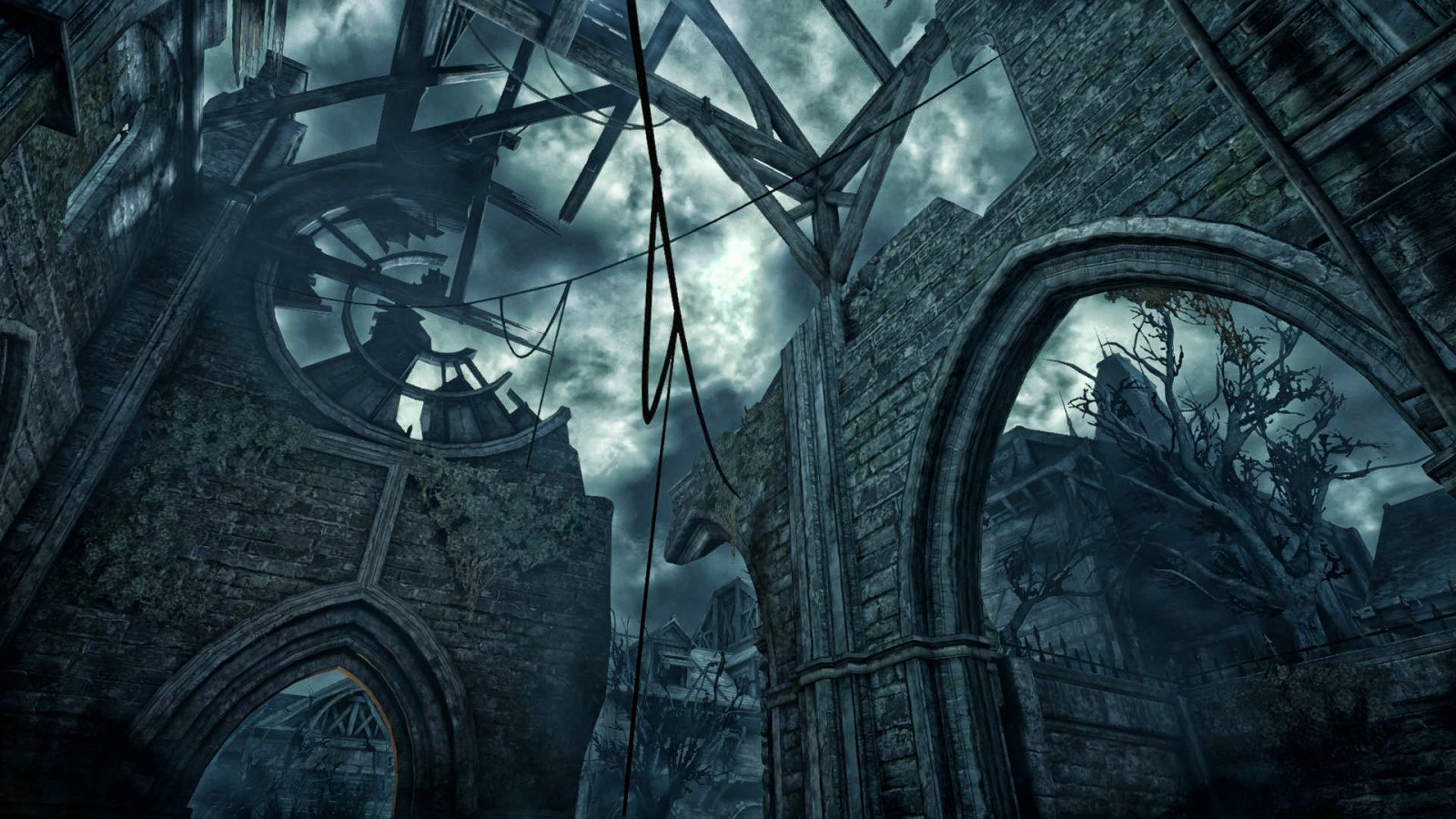วีดีโอเกมส์, ขาวดำ, อาคาร, สมมาตร, ขโมย, พื้นผิว, สถาปัตยกรรมแบบกอธิค, ความมืด, ภาพหน้าจอ, 1920x1080 px, วอลล์เปเปอร์คอมพิวเตอร์