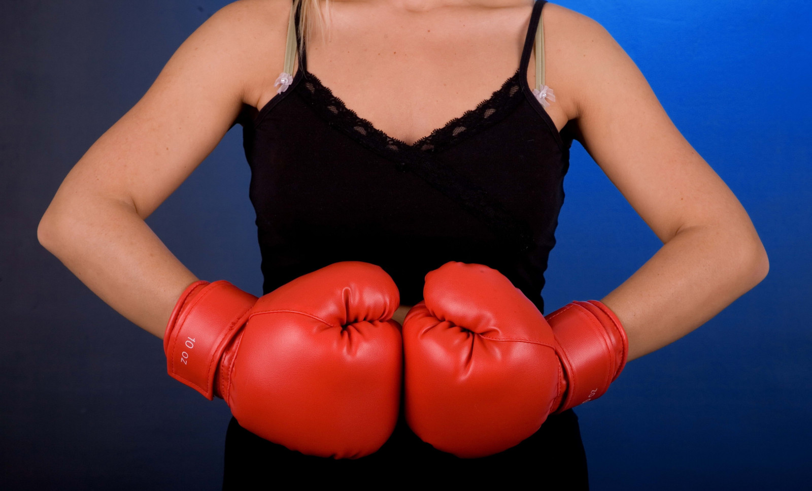 Wallpaper black background, red, boxing, ball, blow, girl, muscle