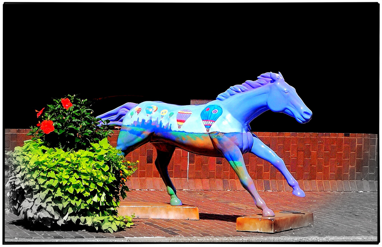 porta, fiori, blu, scultura, cavallo, ARTE, su, logo, colori, Kentucky, ky, concorso, da corsa, vincitore, Louisville, Derby, snellire, specifica, onasill