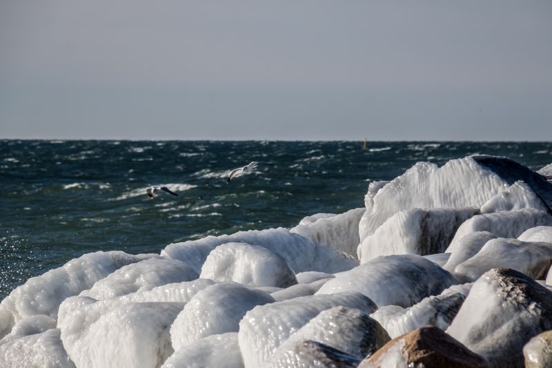 hav, vann, stein, shore, sand, vinter hav, vann, stein, shore, sand, vinter