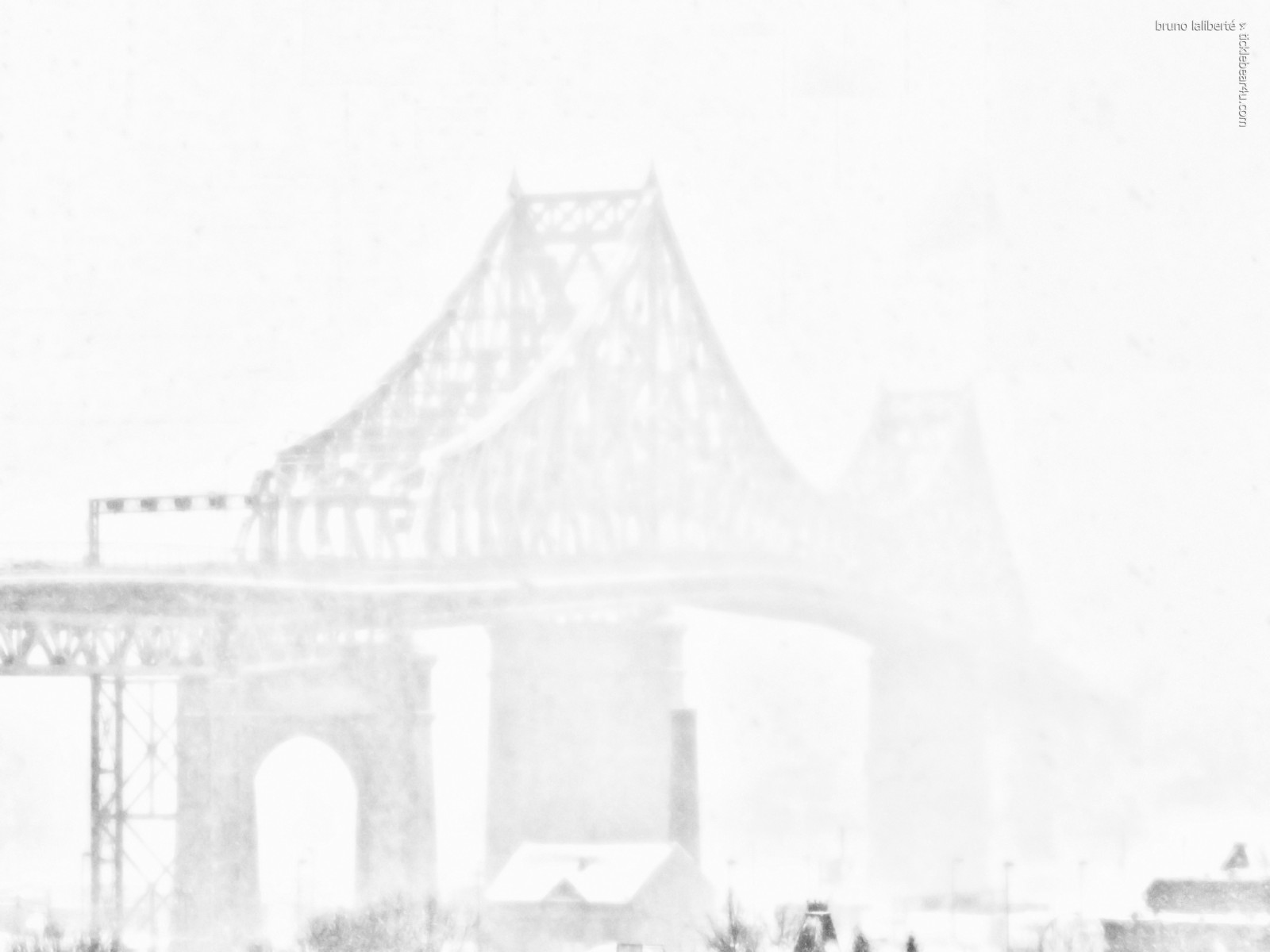 město, most, Černý a bílý, sníh, ulicích, černobílý, Photoshop, Montreal, Fujifilm, HDR, jaro, 2014, jacquescartierbridge, artdigital, netartll, brunolalibert