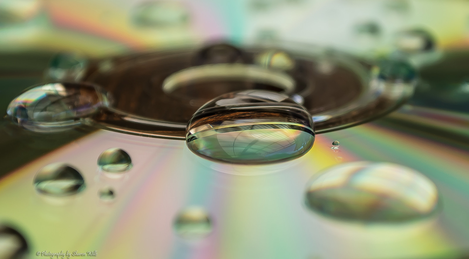 woda, okulary, fotografia, Makro, Zielony, żółty, szkło, technologia, łzy, Nikon, Kształty, kolor, oko, krople, dłoń, D7100, Tekstury, Płyta CD, Opieka wzroku, organ, ścieśniać, Fotografia makro, Krople