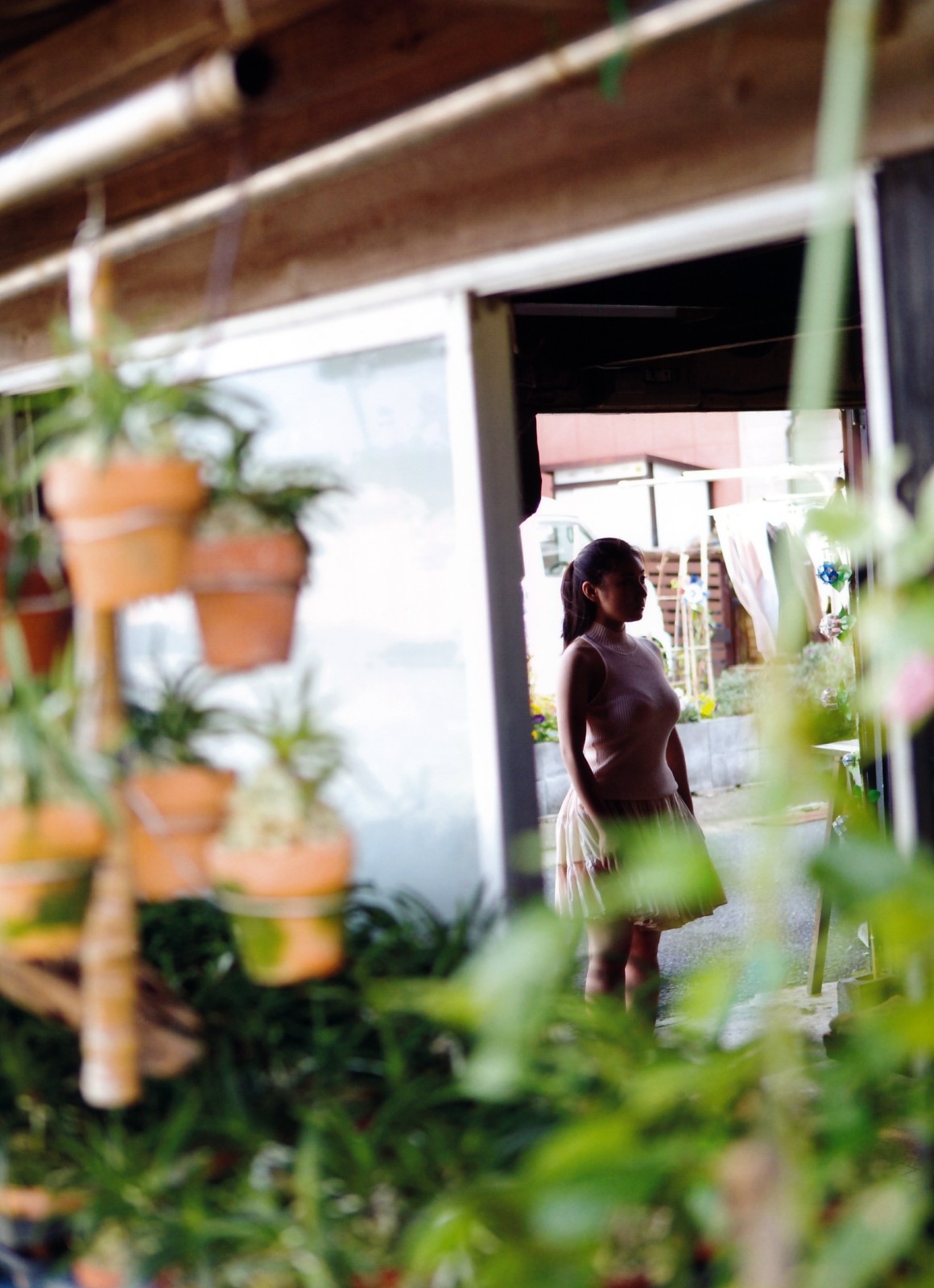 asijský, zelená, sukně, Saaya Irie, květ, floristika