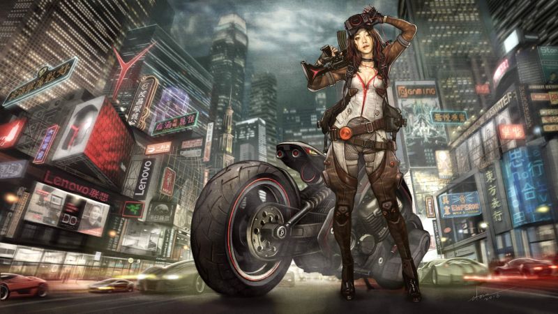 anime, ArtStation, gadis anime, sepeda motor, kendaraan, senjata anime, ArtStation, gadis anime, sepeda motor, kendaraan, senjata