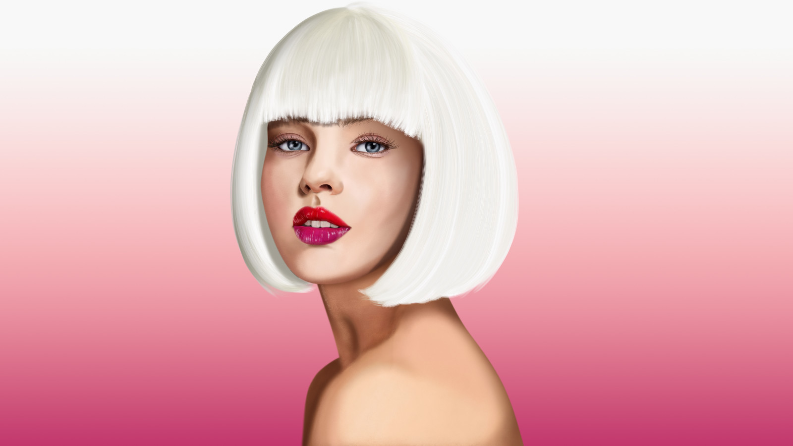 nos, vlasy, tvář, kůže, ret, brada, rtěnka, obočí, oko, řasa, pusa, čelist, ucho, gesto, flash photography, přeměna, růžový, černé vlasy, ofina, vrstvené vlasy, rostlina, step cutting, dlouhé vlasy, cg artwork, purpurová, usměj se, blond, hrdlo, hime cut, paruka, ilustrace, hnědé vlasy, módní doplněk, fiktivní postava, UMĚNÍ, malování, barvení vlasů, bob cut, kosmetika, Broskev, portrétní fotografie, opeřený vlasy, zábava, animace, portrét, lesk na rty, výkres, maso