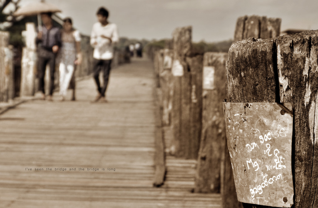 dřevo, most, Myanmar, Leica, Burma, puente, fotografie, upřímný, birmania, robado, dávná historie, Mandalay