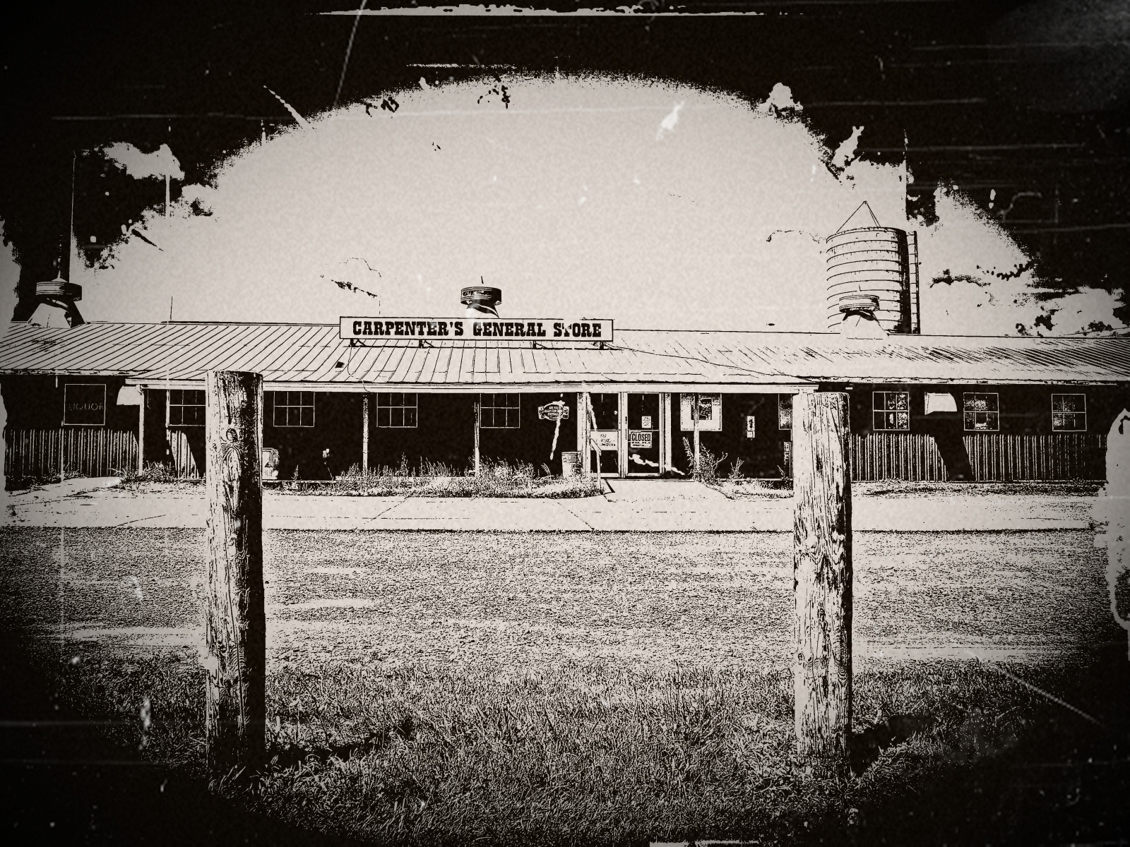 starý, stín, letní, Černý a bílý, slunečnímu záření, opuštěný, digitální, venkovský, vinobraní, plot, logo, zábava, obchod, Středozápad, POV, rozklad, Michigan, země, perspektivní, hodně, červenec, silo, dobrodružství, modifikovaný, generalstore, Viněta, Baldwin, zchátralý, 2014, HFF, olympusepm1, carpentergeneralstore