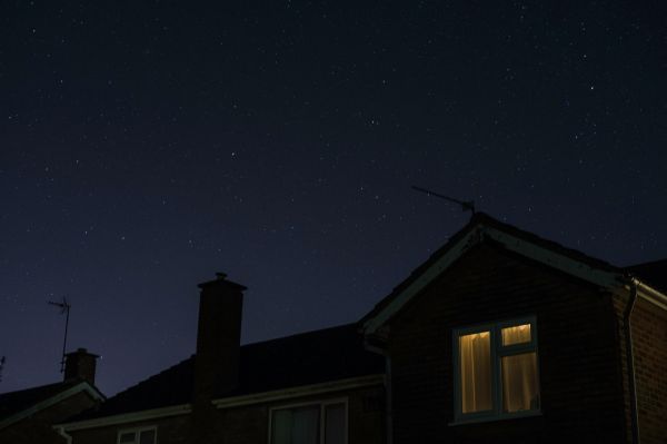 night,window,starry sky