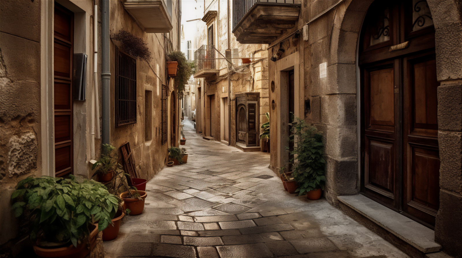 ai art, by, gamle bygning, gyde