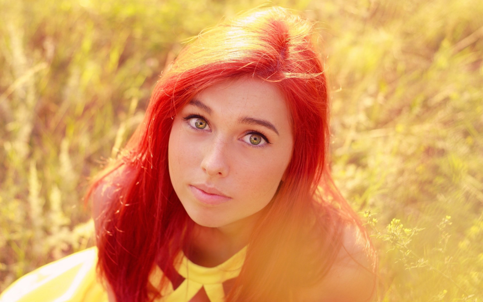 Hintergrundbilder Gesicht, Frauen im Freien, Rothaarige, Modell, Porträt, lange Haare, rot