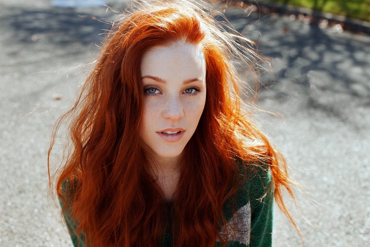 Wallpaper Face Redhead Model Long Hair Closeup