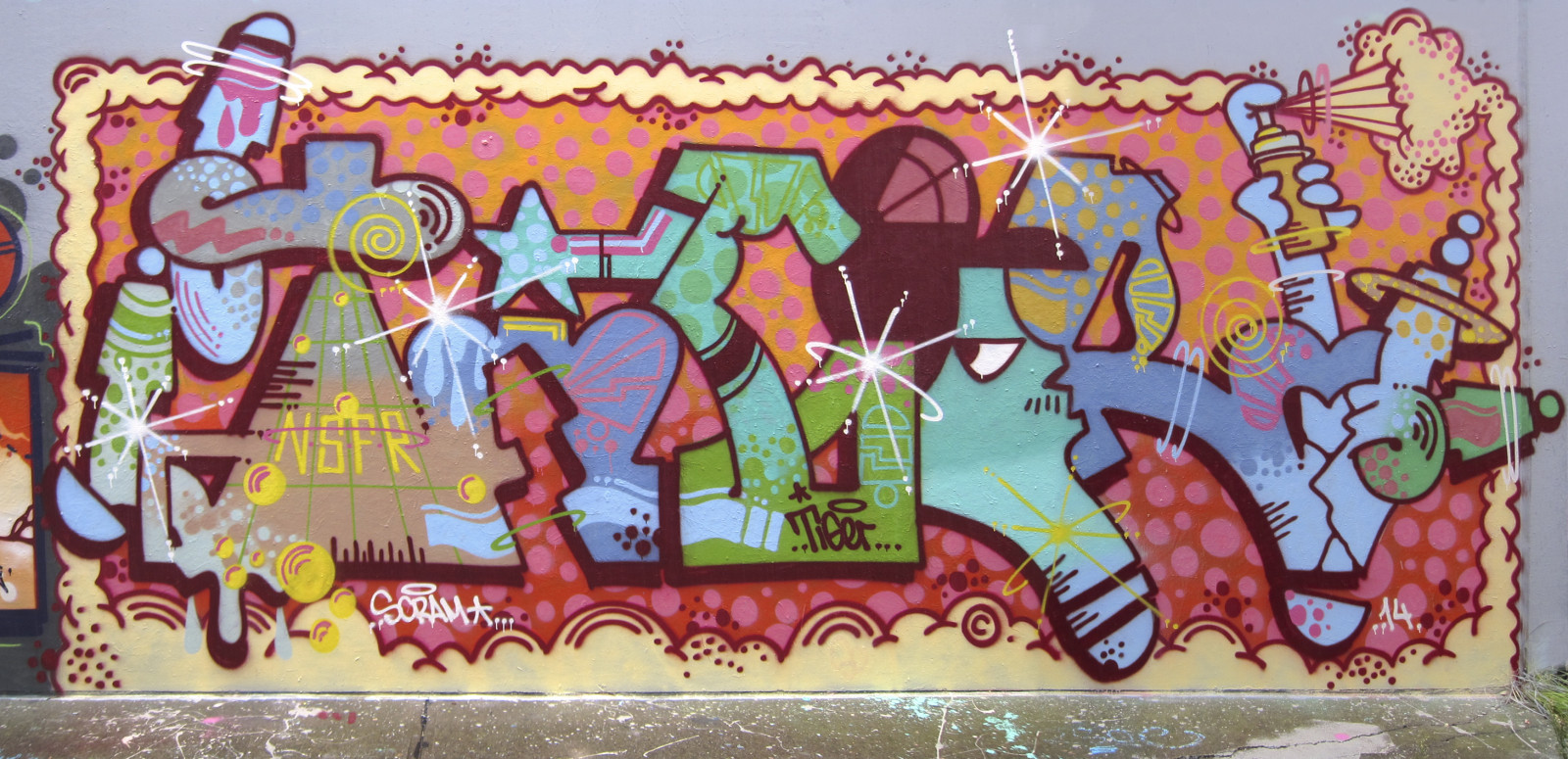 Mauer, Tiger, Graffiti, Straßenkunst, Sydney, Wandgemälde, 2014, KUNST, Nsfr, Nonstopfuturerock