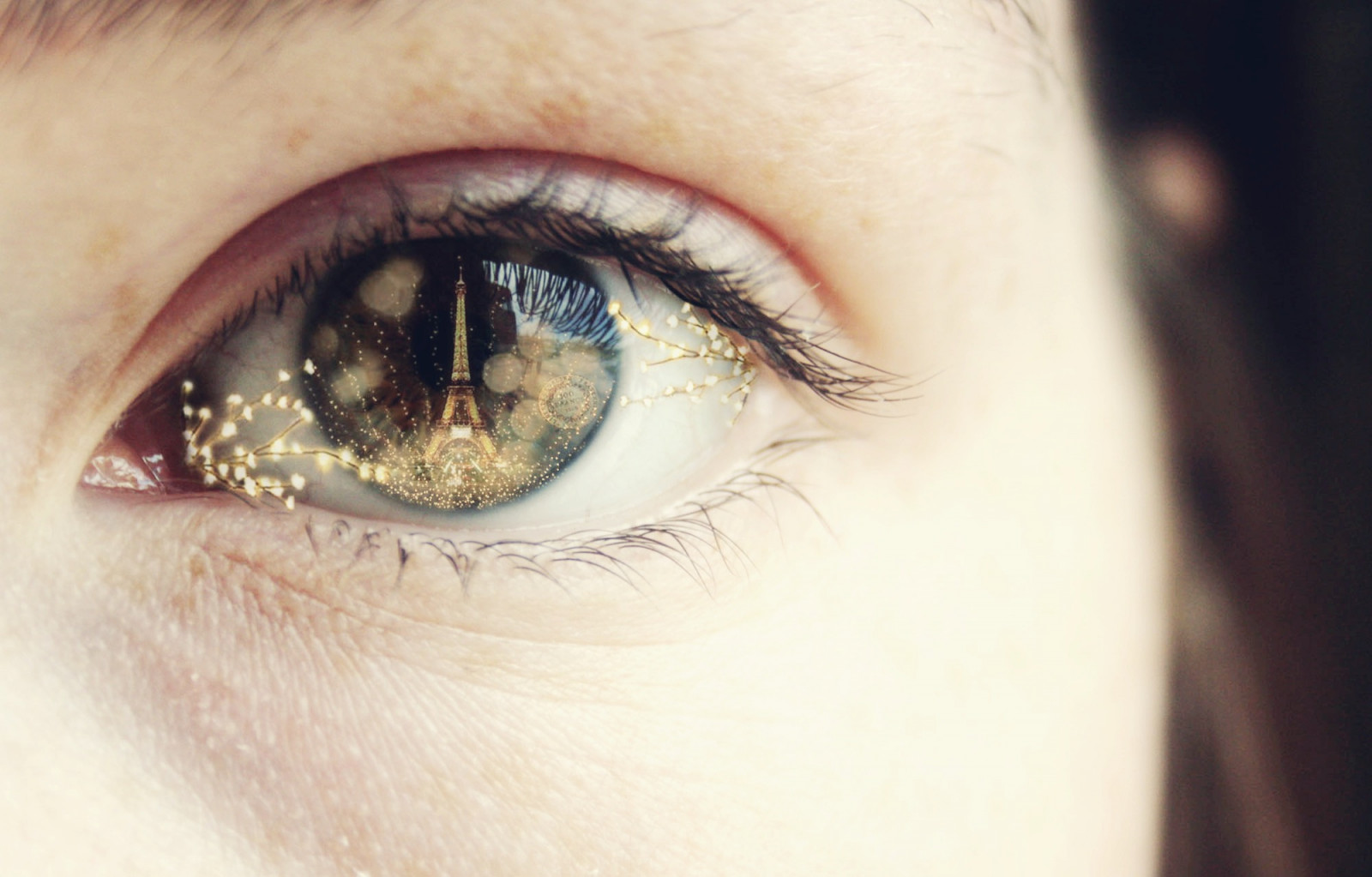 Wallpaper travel, Paris, France, reflection, eye, tower, pretty