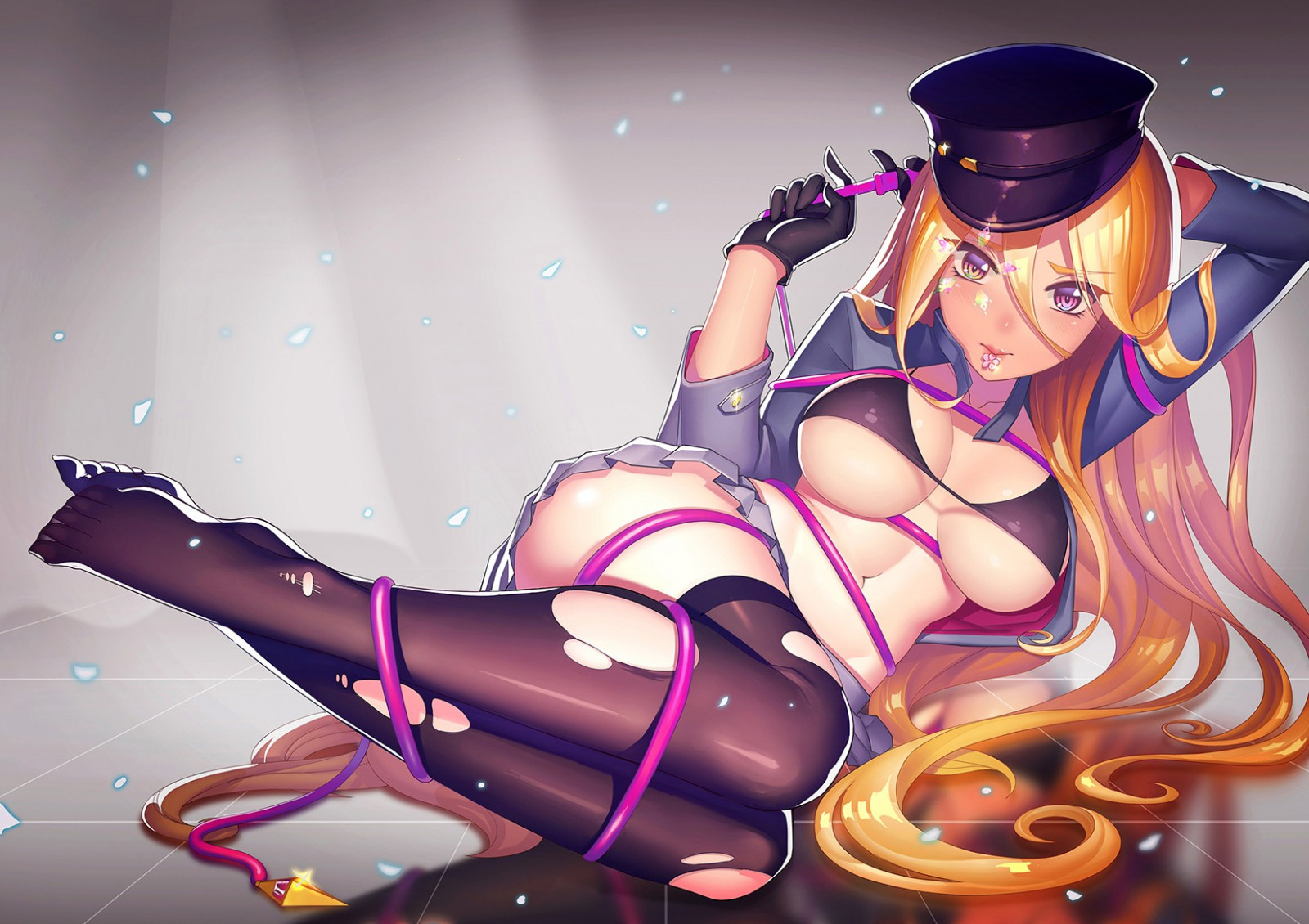 ilustrace, dlouhé vlasy, anime, rukavice, kreslená pohádka, bikiny, komiks, Noragami, Bishamon