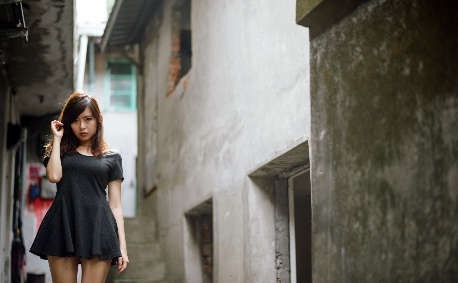 hvid, sort, Kvinder udendørs, Kvinder, model, gade, asiatisk, vej, fotografering, kjole, mode, forår, tøj, infrastruktur, farve, gyde, øjebliksbillede, 2047x1267 px