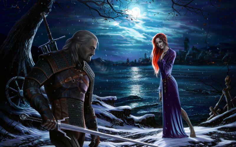 videojuegos, Obra de arte, La caza salvaje de Witcher 3, medianoche, oscuridad, mitología videojuegos, Obra de arte, La caza salvaje de Witcher 3, medianoche, oscuridad, mitología