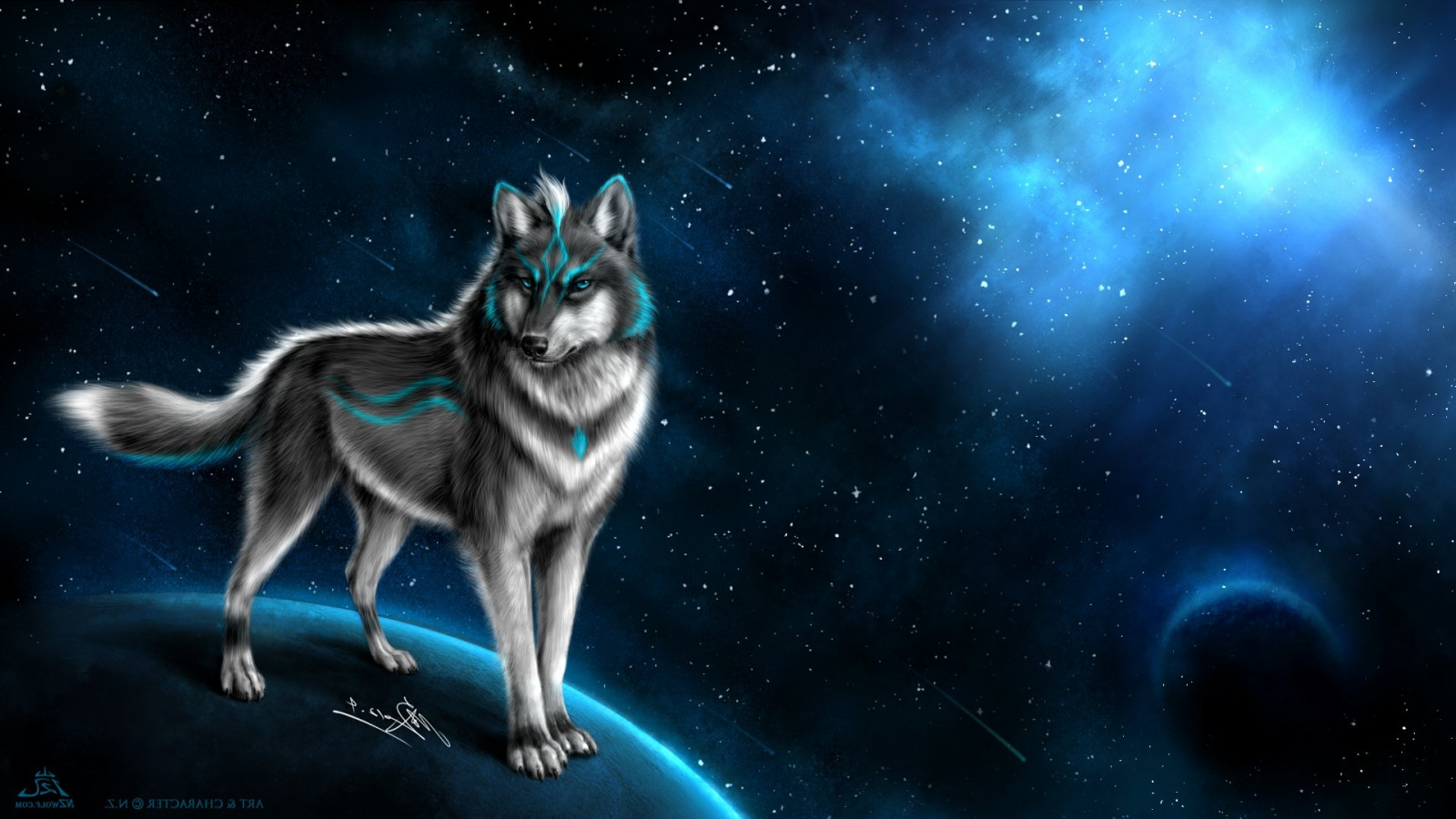 ilustrace zvěř fantasy umění space art vlk půlnoc Snímek obrazovky 1920x1080 px počítač tapeta fiktivní postava vesmír