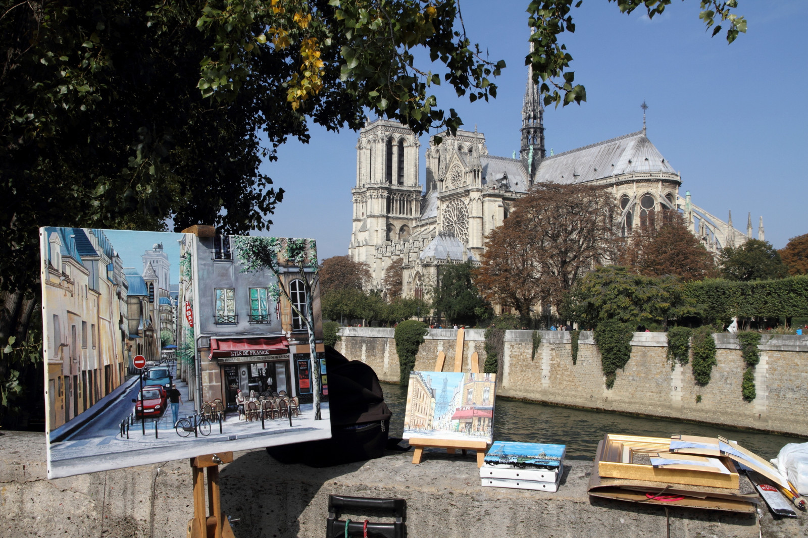 PEINTURES, obrazy, Paříž, Notredame, Seine, cathedrale, katedrála, gotický, gothique, Duše, ame, Francie, eau, voda, exterieur, řeka, fleuve, Kánon, eos, 7d, octobre, říjen, automne, podzim