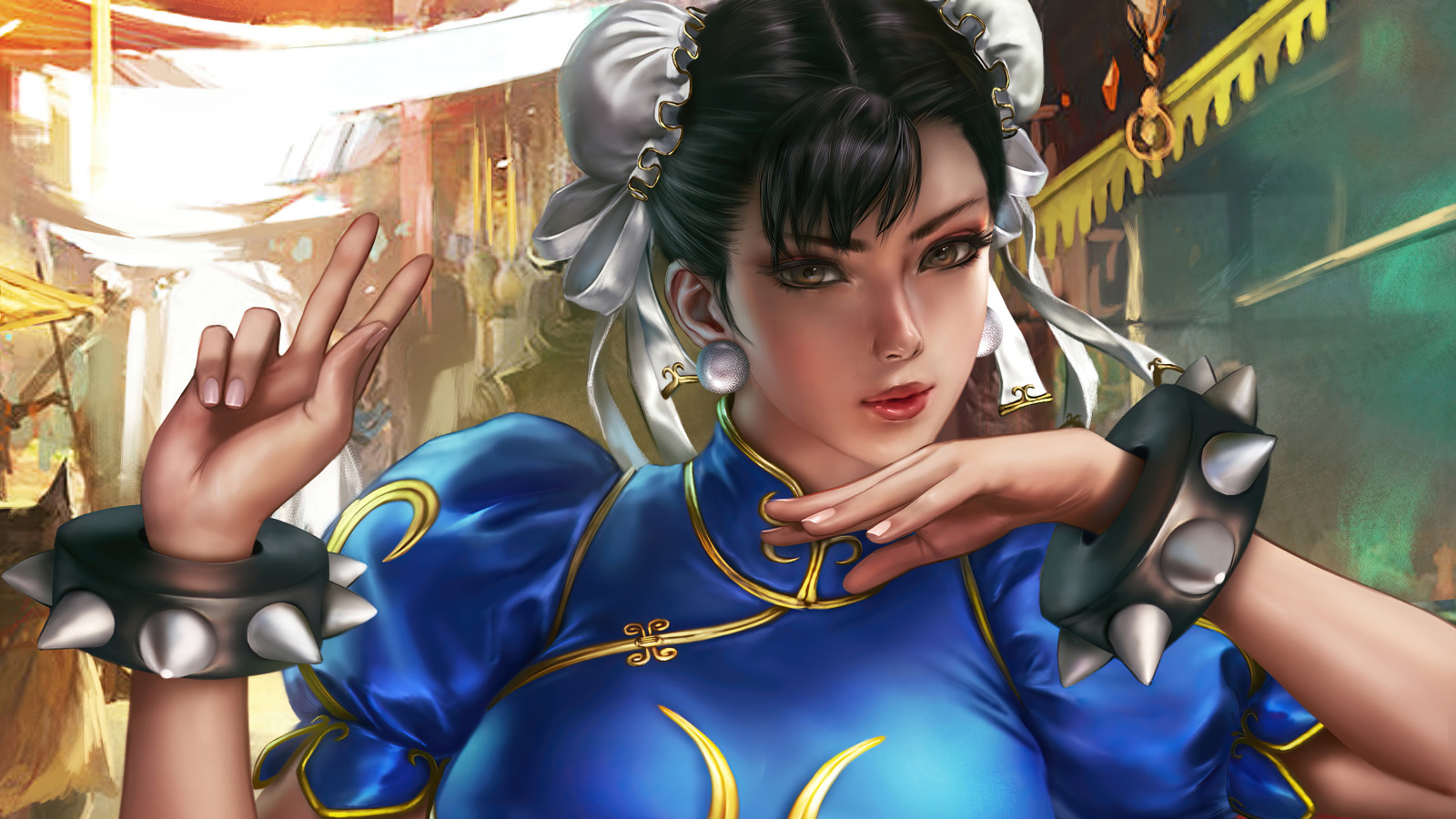 Chun Li, Street Fighter, video game characters, female warrior, artwork, Logan Cure