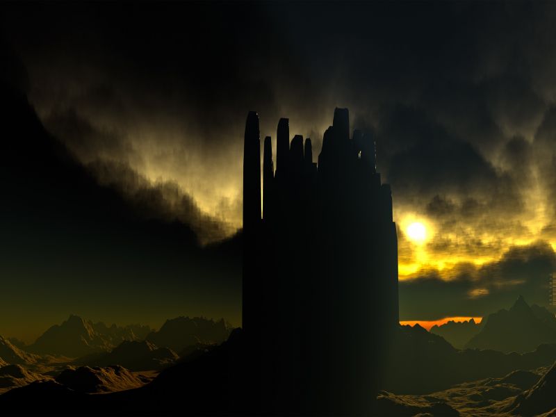 Sonnenlicht, Sonnenuntergang, 3D, machen, Betrachtung, Nacht- Sonnenlicht, Sonnenuntergang, 3D, machen, Betrachtung, Nacht-