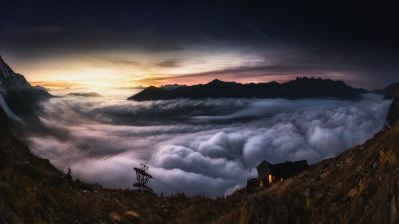 산들, 일몰, 바다, 록, 자연, 반사 산들, 일몰, 바다, 록, 자연, 반사