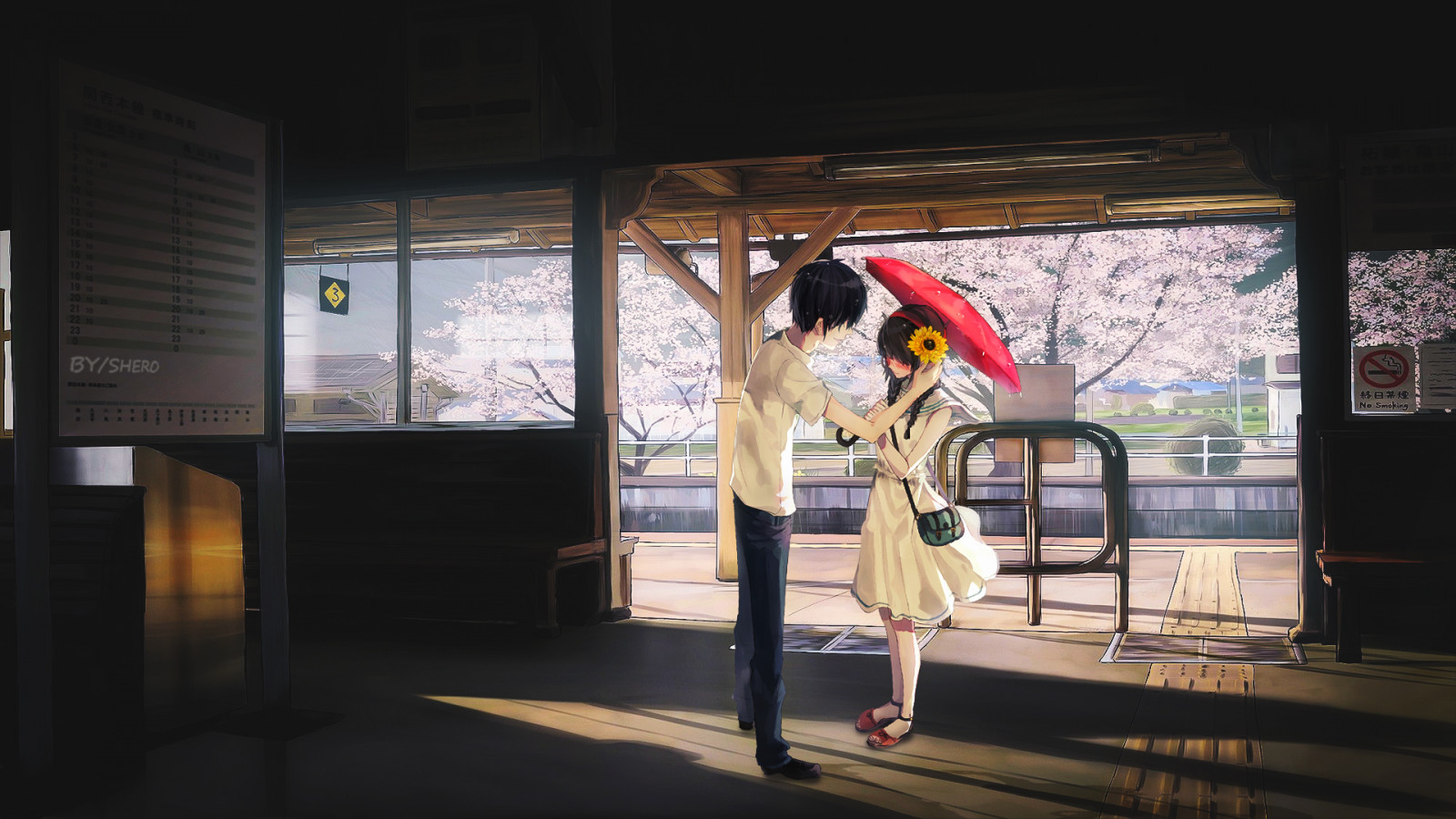 Wallpaper LOVE BOMB, Japan, Japanese Art, love note, anime girls