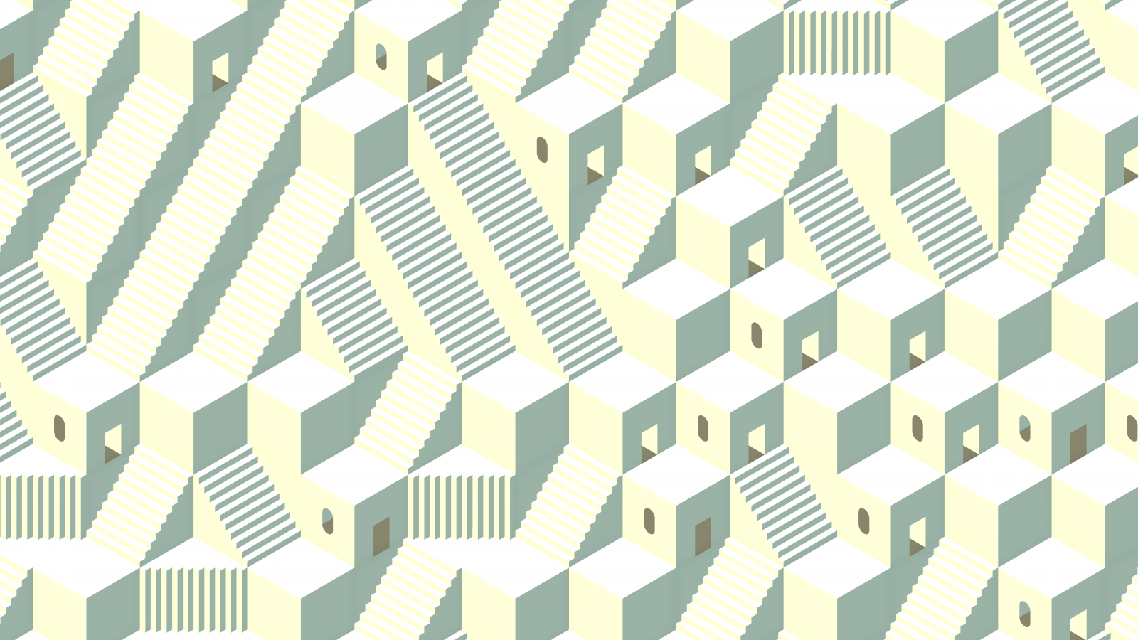 Wallpaper minimalism, white, stairs, surreal 7680x4320 valeyard