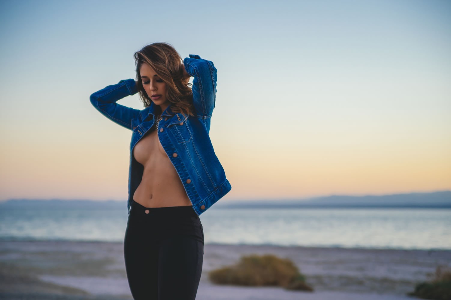 slunečnímu záření, ženy, model, západ slunce, moře, fotografování, pláž, šaty, modrý, horizont, Osoba, oblečení, dovolená, romantika, dívka, krása, žena, fotografie, obraz, portrétní fotografie, focení