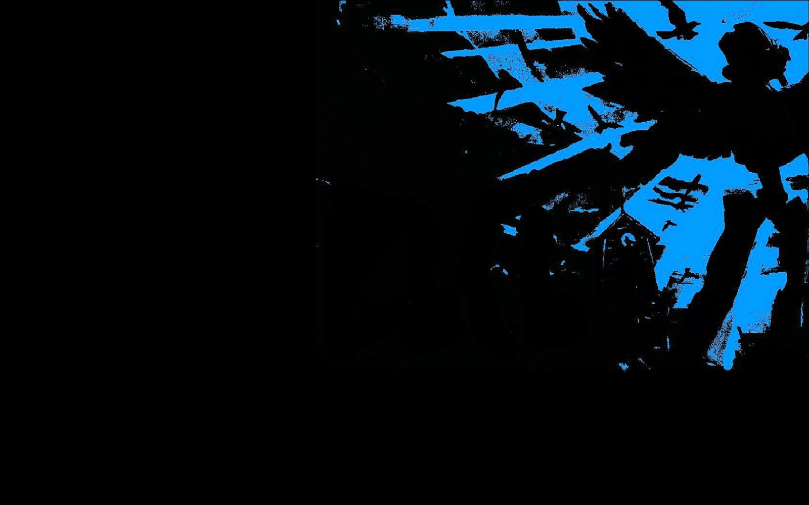 slunečnímu záření, Černá, noc, anime, silueta, FLCL, světlo, čára, tma, Snímek obrazovky, počítač tapeta