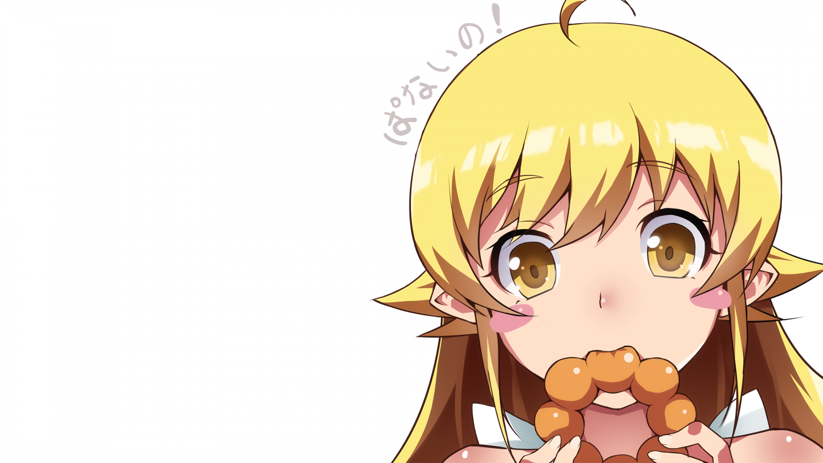 ilustrace, blondýnka, dlouhé vlasy, Monogatari Series, anime, anime dívky, Oshino Shinobu, kreslená pohádka, vektor, mangaka