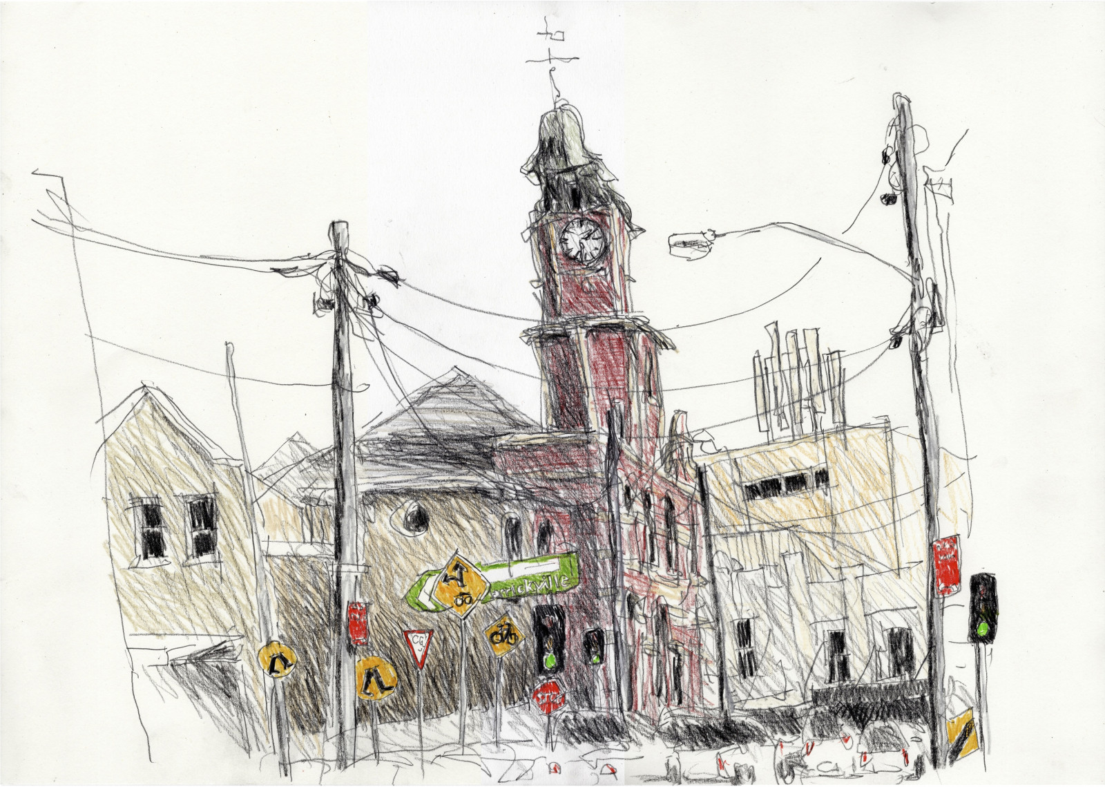 výkres, ilustrace, kancelář, král, spěch, Svatý, architekt, zveřejnit, skica, Petr, tužka, rd, nové Město, erskineville