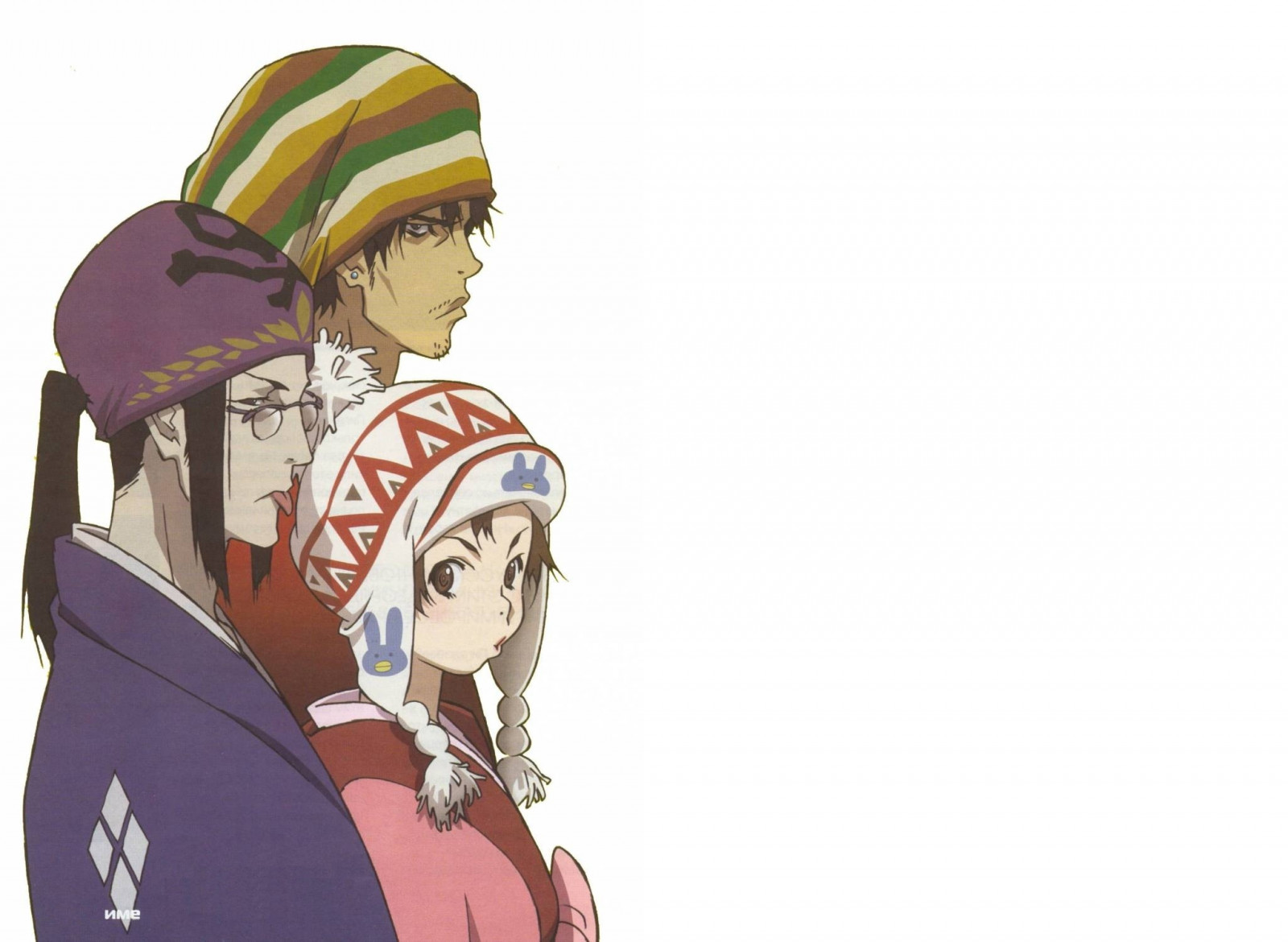 ilustrace, anime, kreslená pohádka, Samurai Champloo, Mugen, Jin