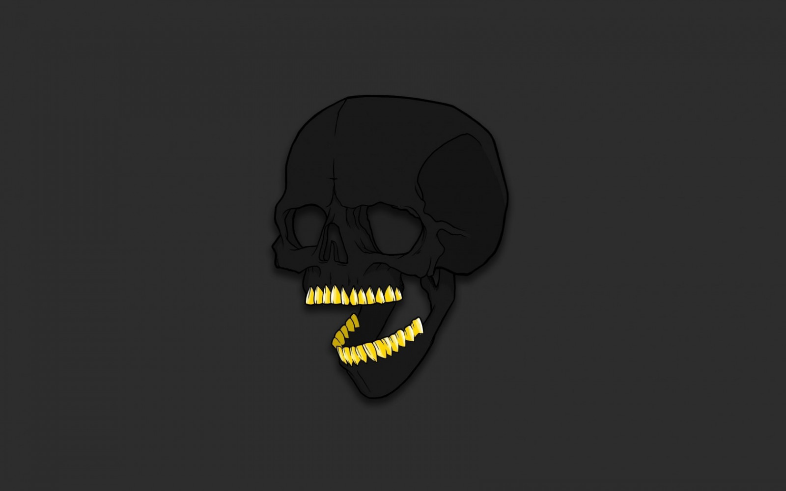 ilustrace, minimalismus, humor, umělecká díla, text, logo, kreslená pohádka, ostatky, lebka, zuby, zlato, značka, font