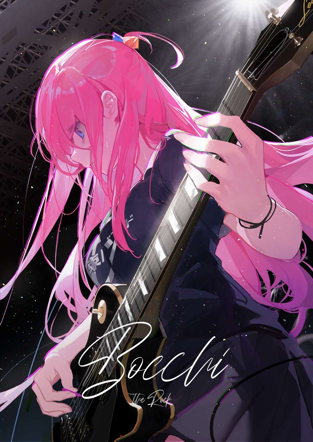 anime, anime tytöt, BOCCHI THE ROCK, gotou hitori, Kuroduki