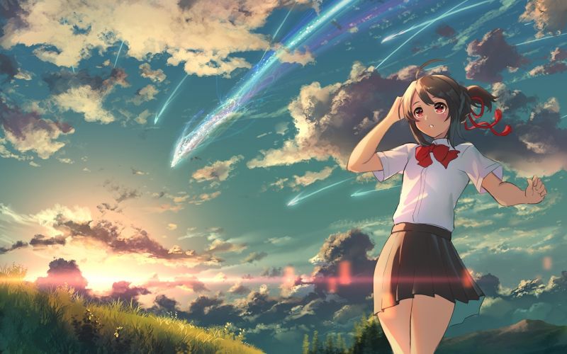 Kimi δεν Na Wa, κορίτσια anime, φούστα
