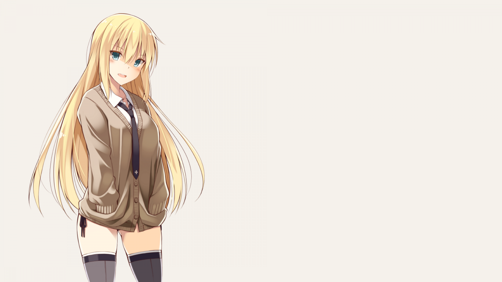 anime girls, capelli lunghi, Calze