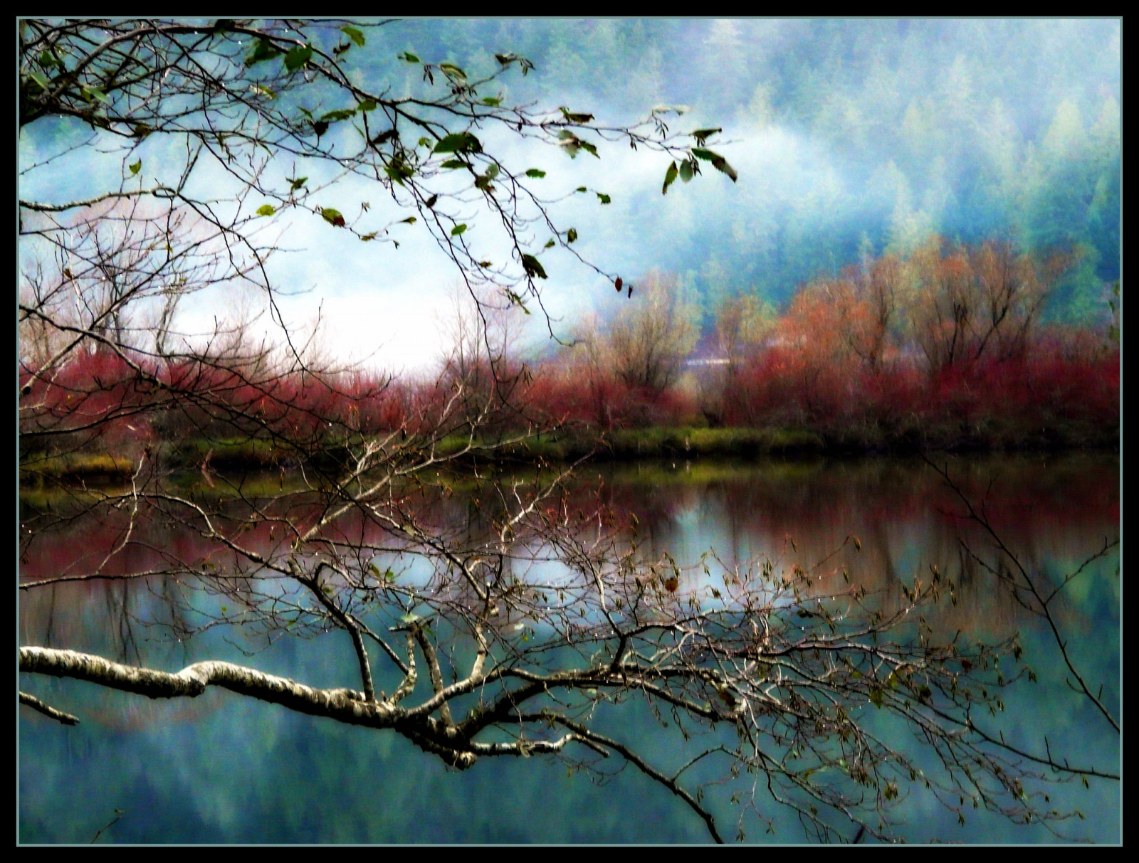 Fall Water Reflections Wallpaper : blue, autumn, trees, red, lake, green, fall, water ...