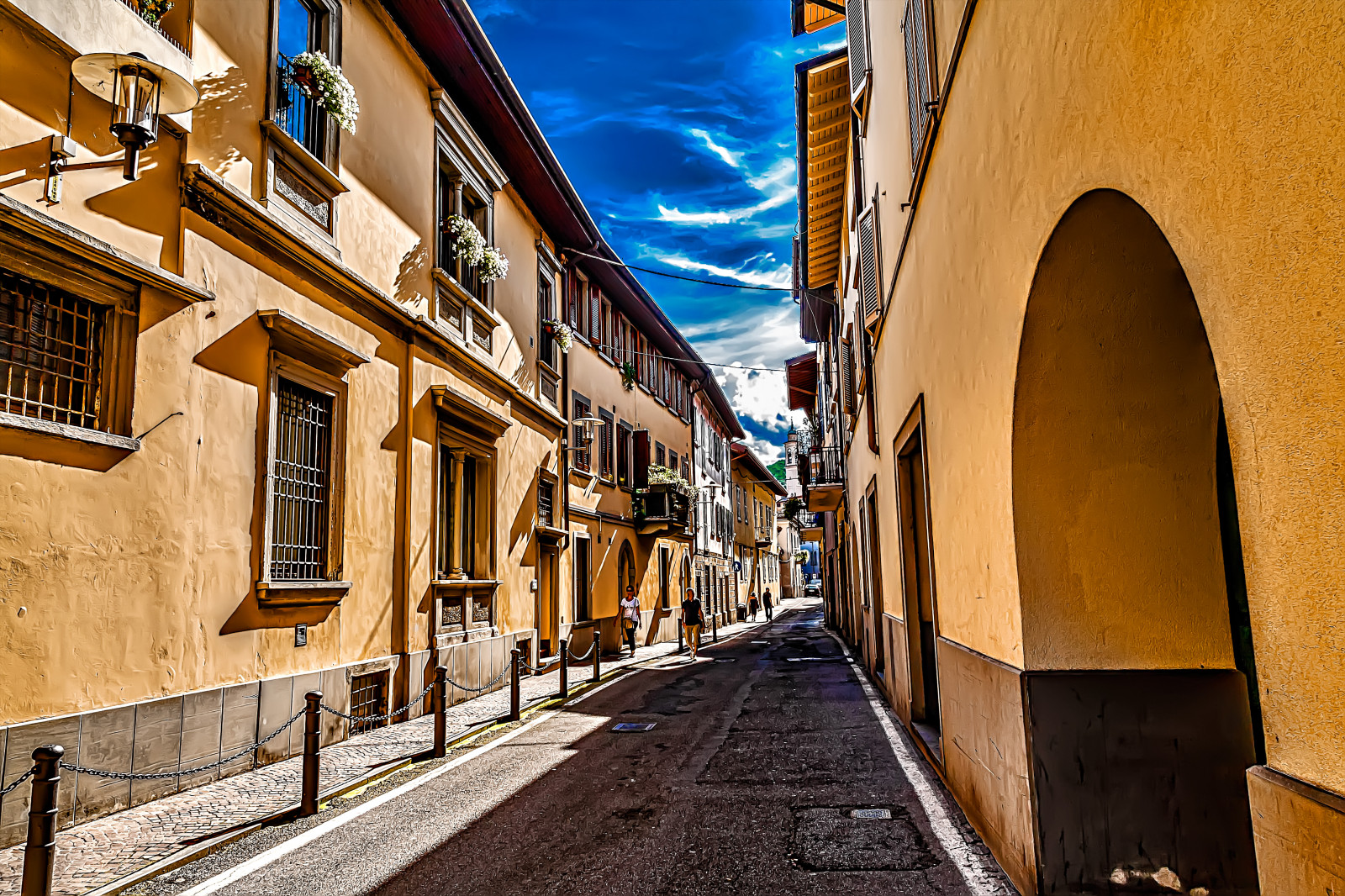 ulice, budovy, Italia, pouzdro, canon5d, Bergamo, HDR, palazzi, Lovere, marcotrovo