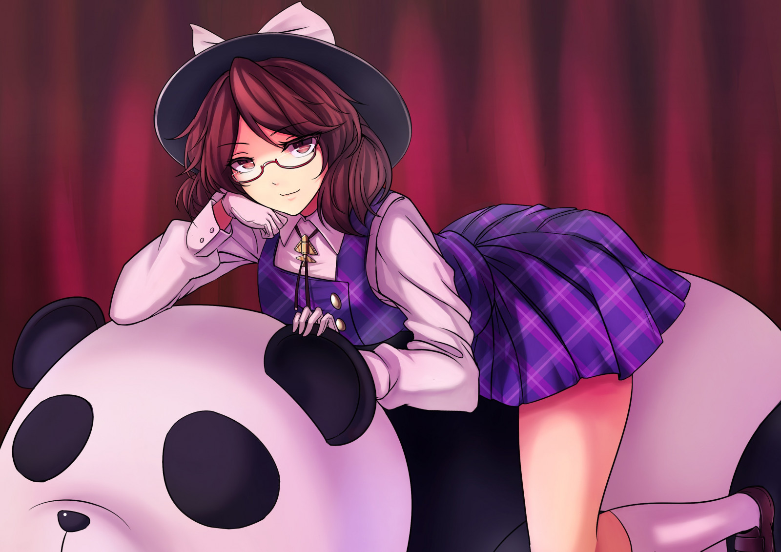 อะนิเมะ, สาวอะนิเมะ, หมวก, Touhou, ถุงมือ, การ์ตูน, ผมสีดำ, Usami Sumireko, ภาพหน้าจอ, มังงะ
