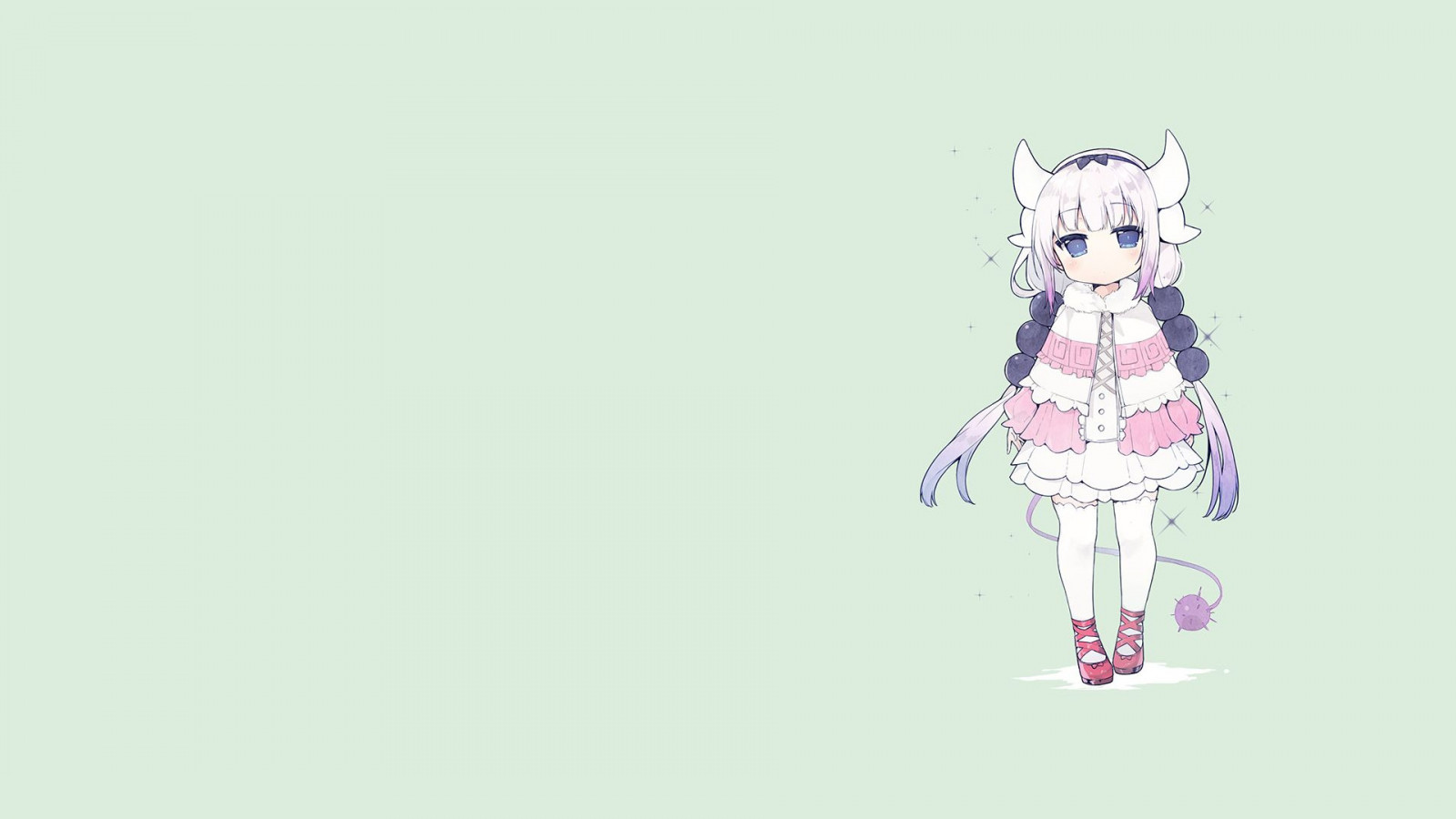 Wallpaper : Kobayashi san Chi no Maid Dragon, simple background, Kanna