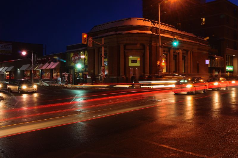 noc, mezník, odraz, město, centrum, město noc, mezník, odraz, město, centrum, město