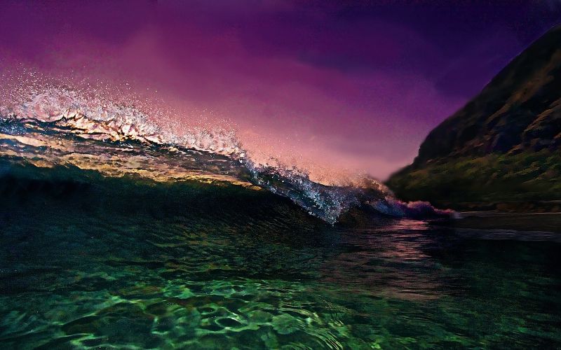 paisaje, puesta de sol, mar, noche, montañas, bahía paisaje, puesta de sol, mar, noche, montañas, bahía