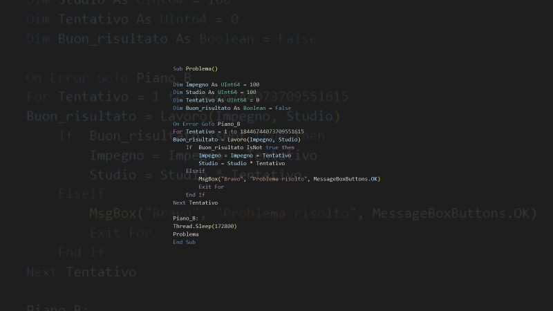 langage de programmation,Programmeurs,la programmation,VB Net,Problema