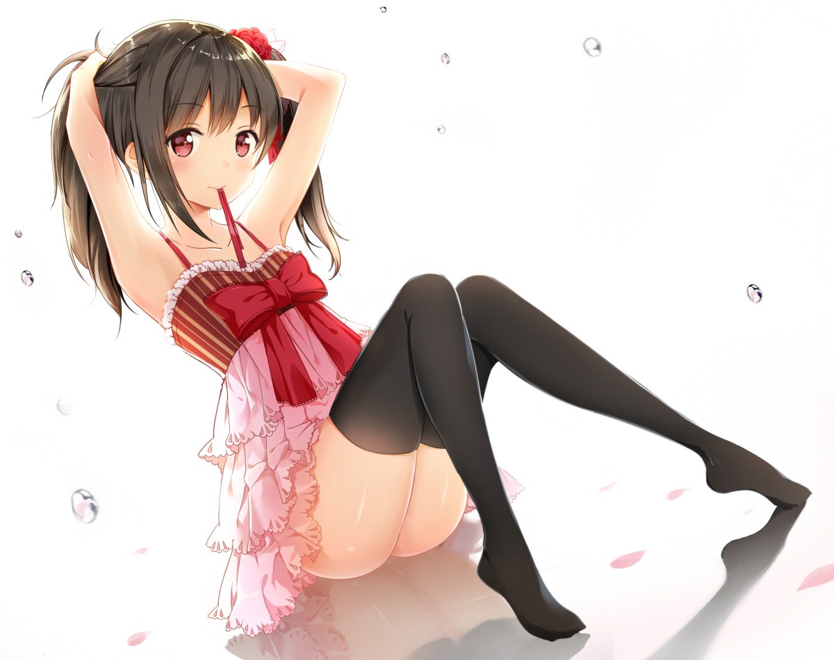 illustrazione, anime, Ama vivi, cartone animato, capelli neri, Calze, Yazawa Nico, capi di abbigliamento, ecchi, gamba, costume, mangaka, indumento intimo