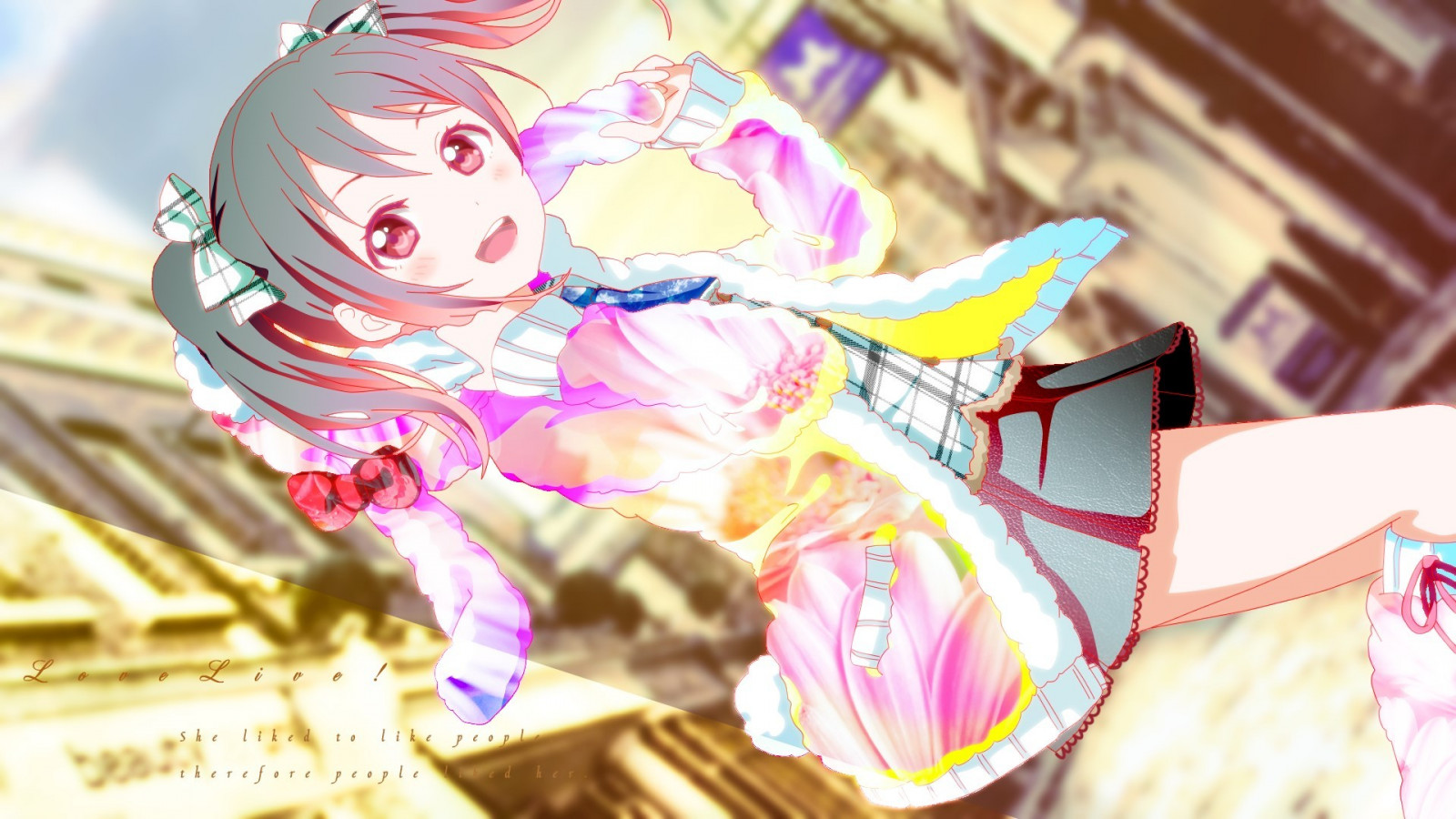 anime, anime dívky, Milovat život, Yazawa Nico, růžový, květ