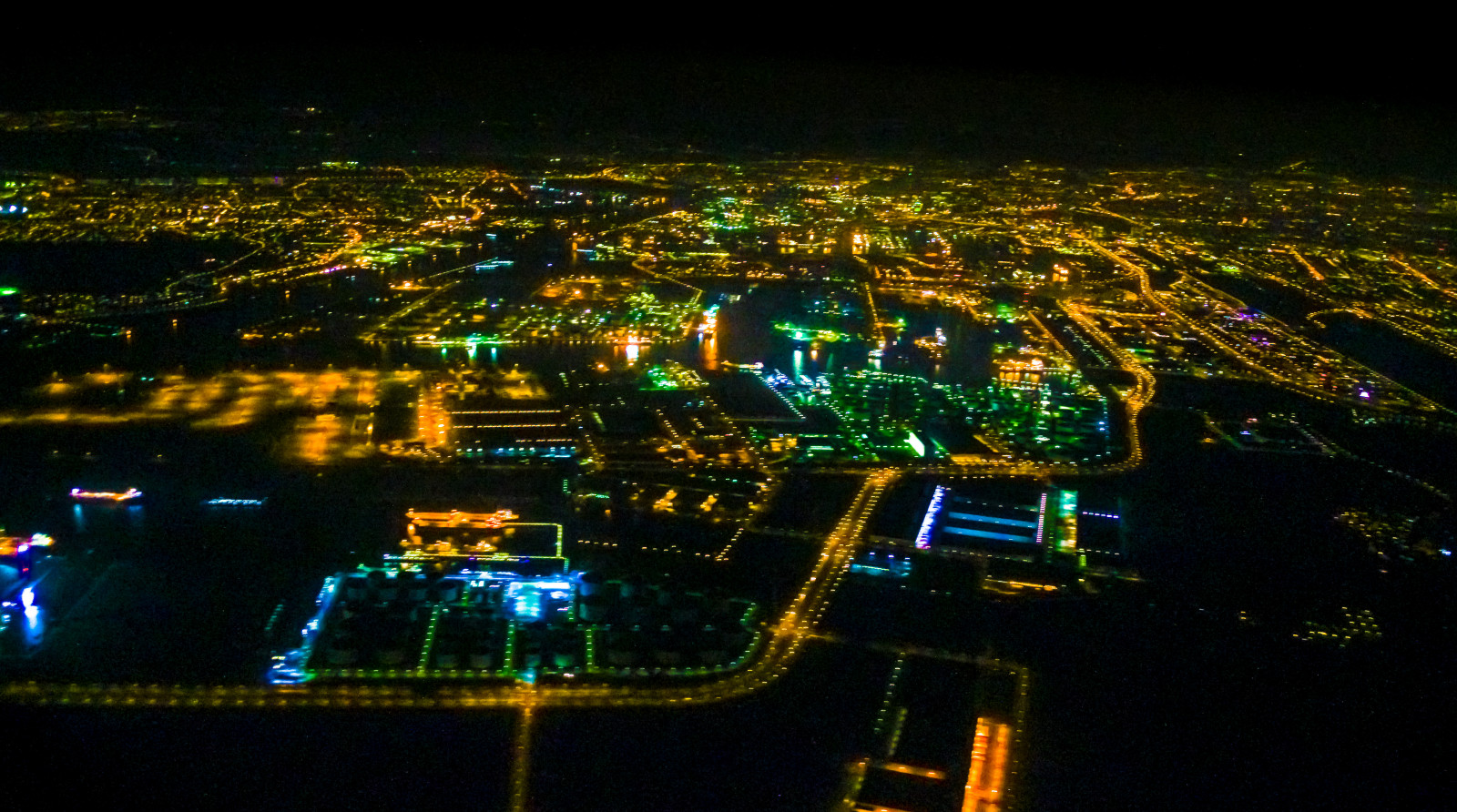 noc, metropole, město, panoráma města, letecké snímkování, světlo, Atmosféra Země, Metropolitní oblast, osvětlení, ptačí perspektivy, nebe, tma, půlnoc, svět