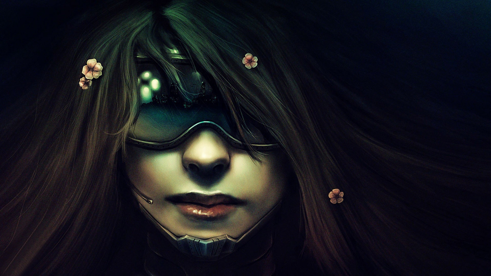 viso, arte digitale, donne, Fantasy art, anime, opera d'arte, blu, concept art, cyborg, emozione, capo, leggero, colore, occhio, oscurità, immagine dello schermo, sfondo del computer, personaggio fittizio, organo